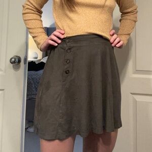 LA Hearts Green High-Waisted Skater Skirt